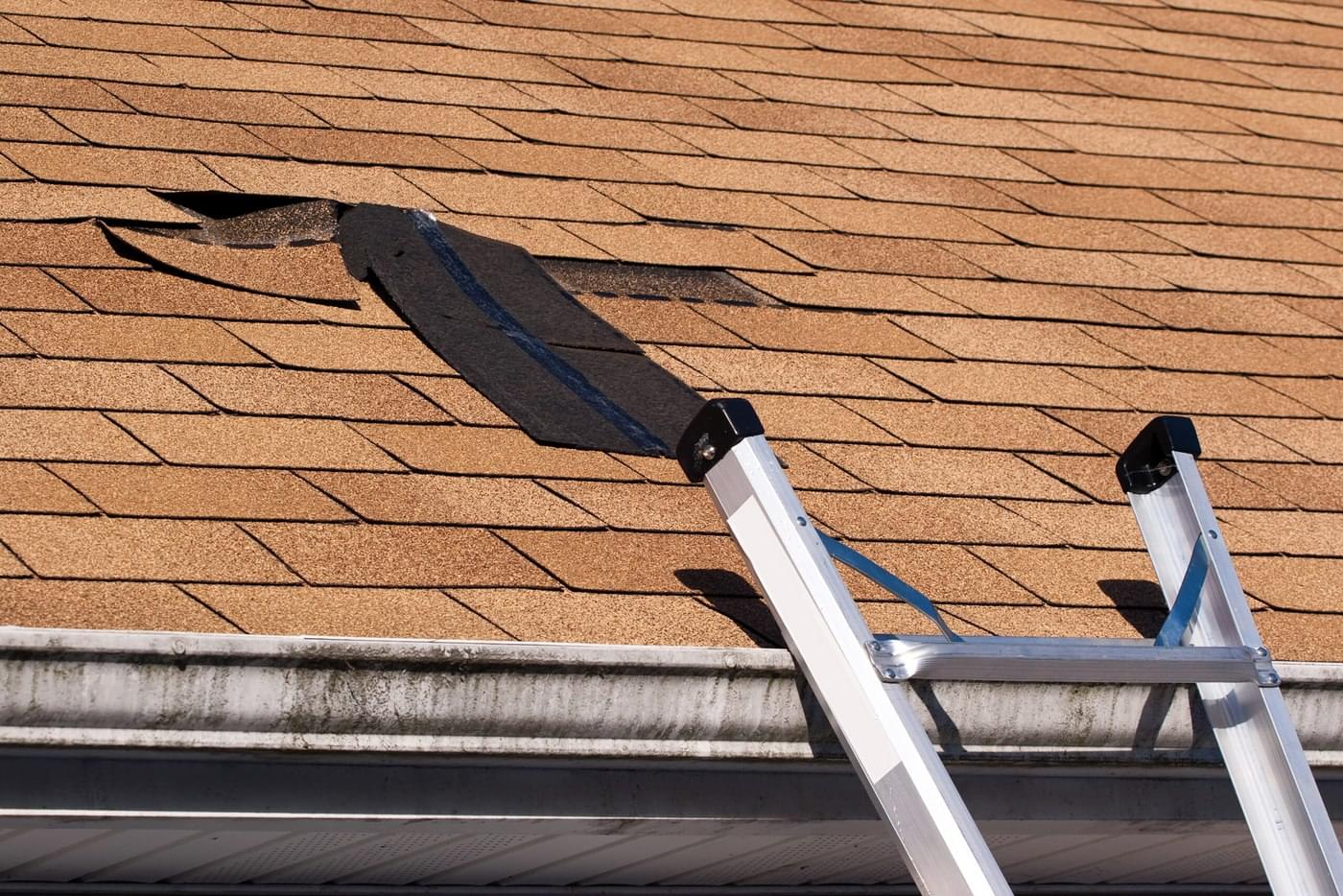 Missing shingles compromise the roof and need repair