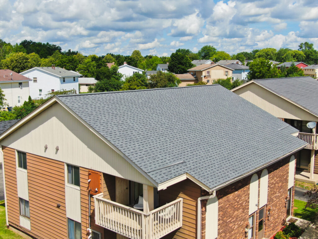 New asphalt roof on an apartment complex in Wisconsin. 