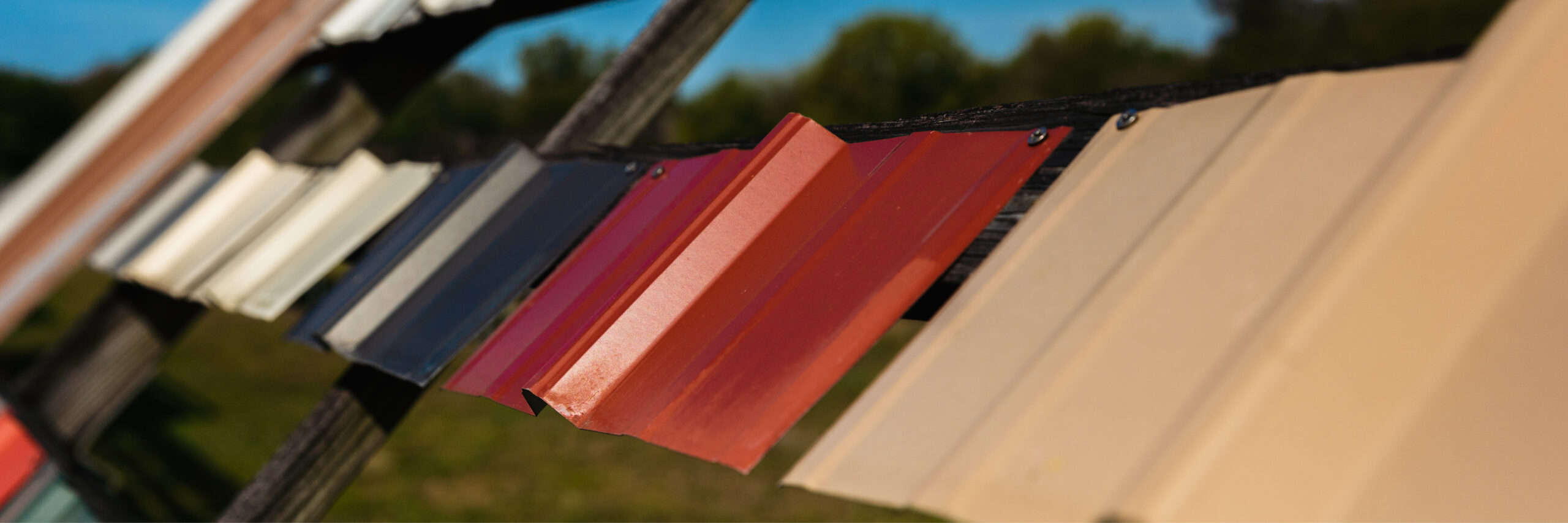 Swatches of Kynar 500's different paint coating systems.